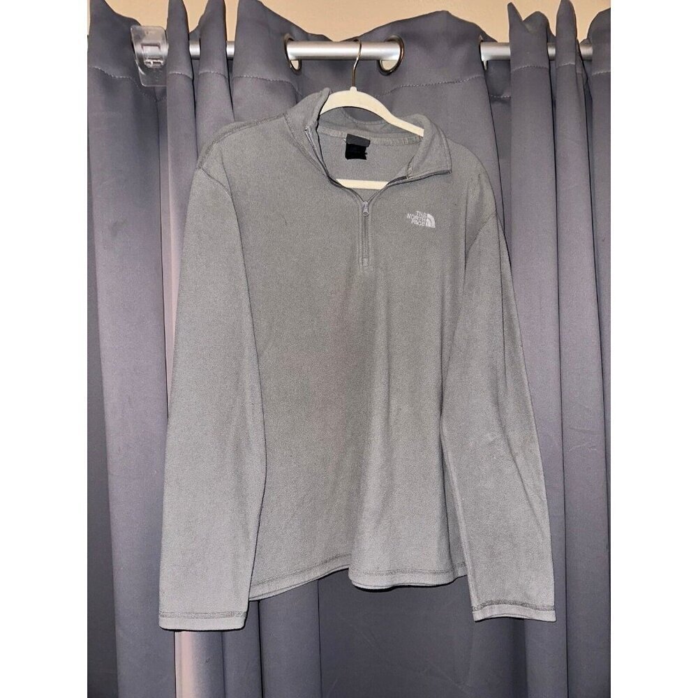Men’s north face fleece pullover jacket gray medium